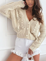 Button Up V-Neck Cardigan