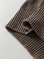 Contrast Cable Knit Sleeve Casual Sweater