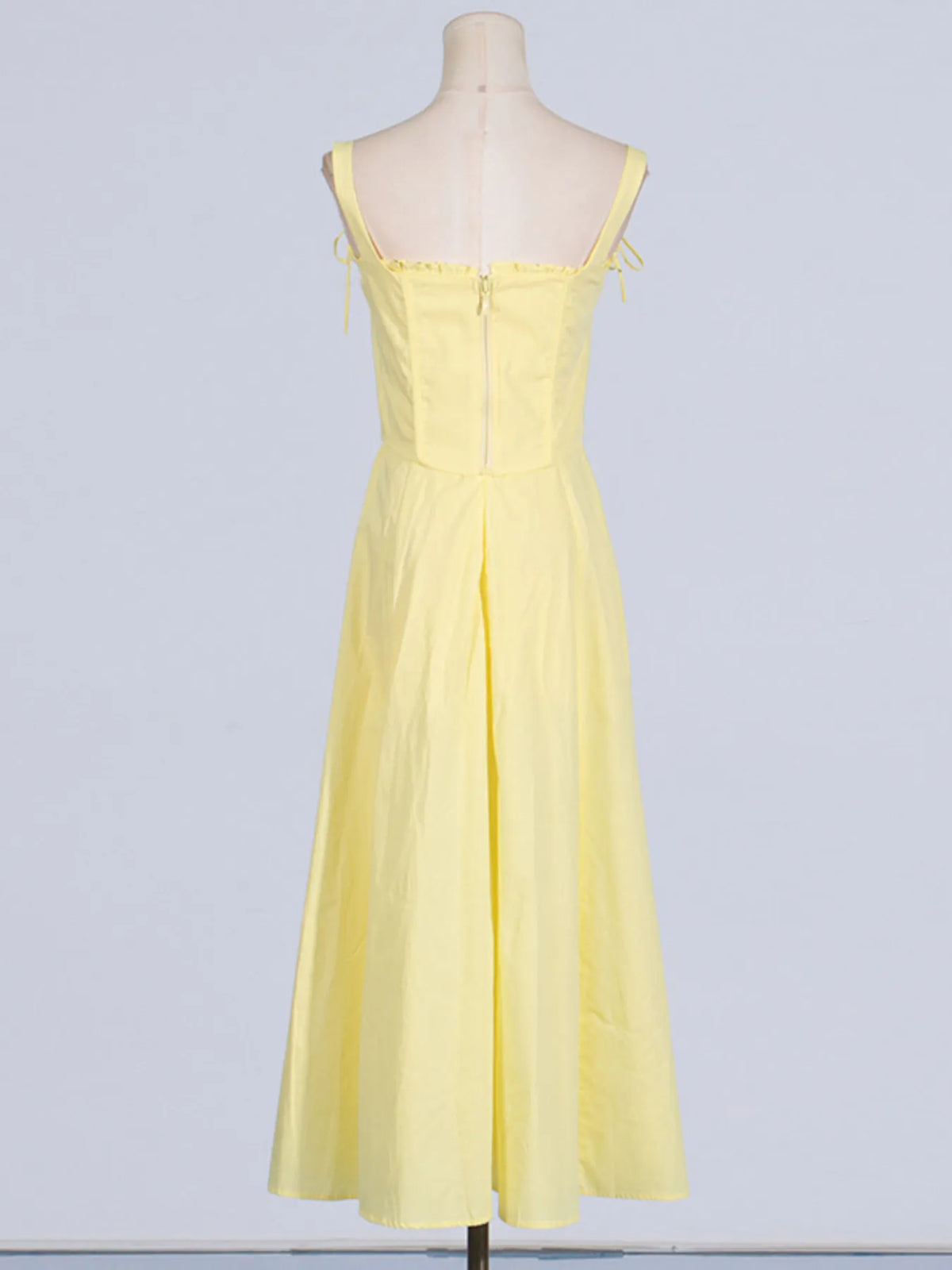 Slit Sleeveless Zip Back Midi Dress