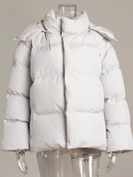 Pocketed Zip Up Hooded Puffer Jacket