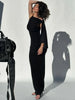Ira One-shoulder Ribbon Long Dress