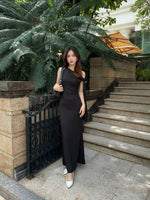Ira One-shoulder Ribbon Long Dress