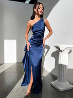 Manny One Shoulder Satin Maxi Dress