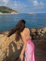 Mian Satin Long Dress Elegant Sleeveless