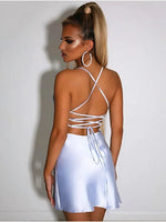 Sadao Lace Up A-Line Short Dress for Effortless Style