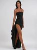 Yaser Strapless Split Long Dress
