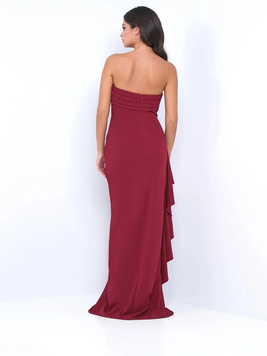 Yaser Strapless Split Long Dress