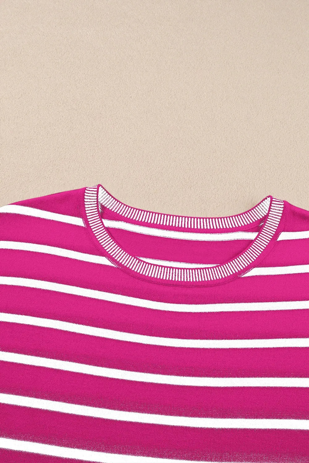 Striped Short Sleeve Knit Top