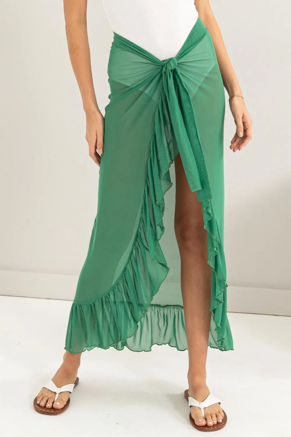 HYFVE Ruffle Trim Cover Up Sarong Skirt - Ladyez