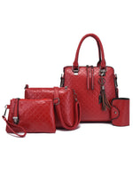 4-Piece PU Leather Bag Set with Tassel Detail - Ladyez