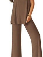 Round Neck Tank and Pants Set
