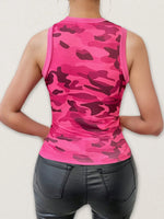 Camouflage Round Neck Tank Top - Ladyez
