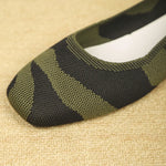 Camouflage Mesh Knit Flat Loafers