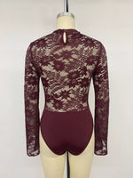 Lace Cut-out Flare Sleeve Bodysuit