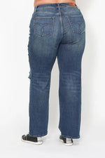 Judy Blue Full Size Hw Ripped Knee Dad Jeans Plus Size - Ladyez