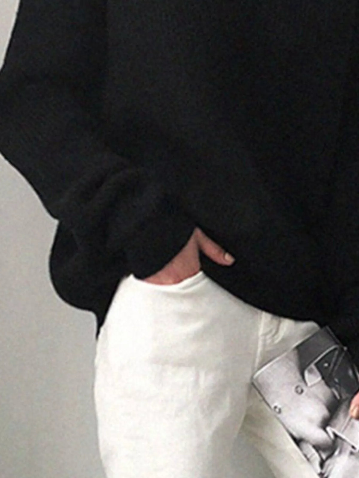 V-Neck Dropped Shoulder Sweater