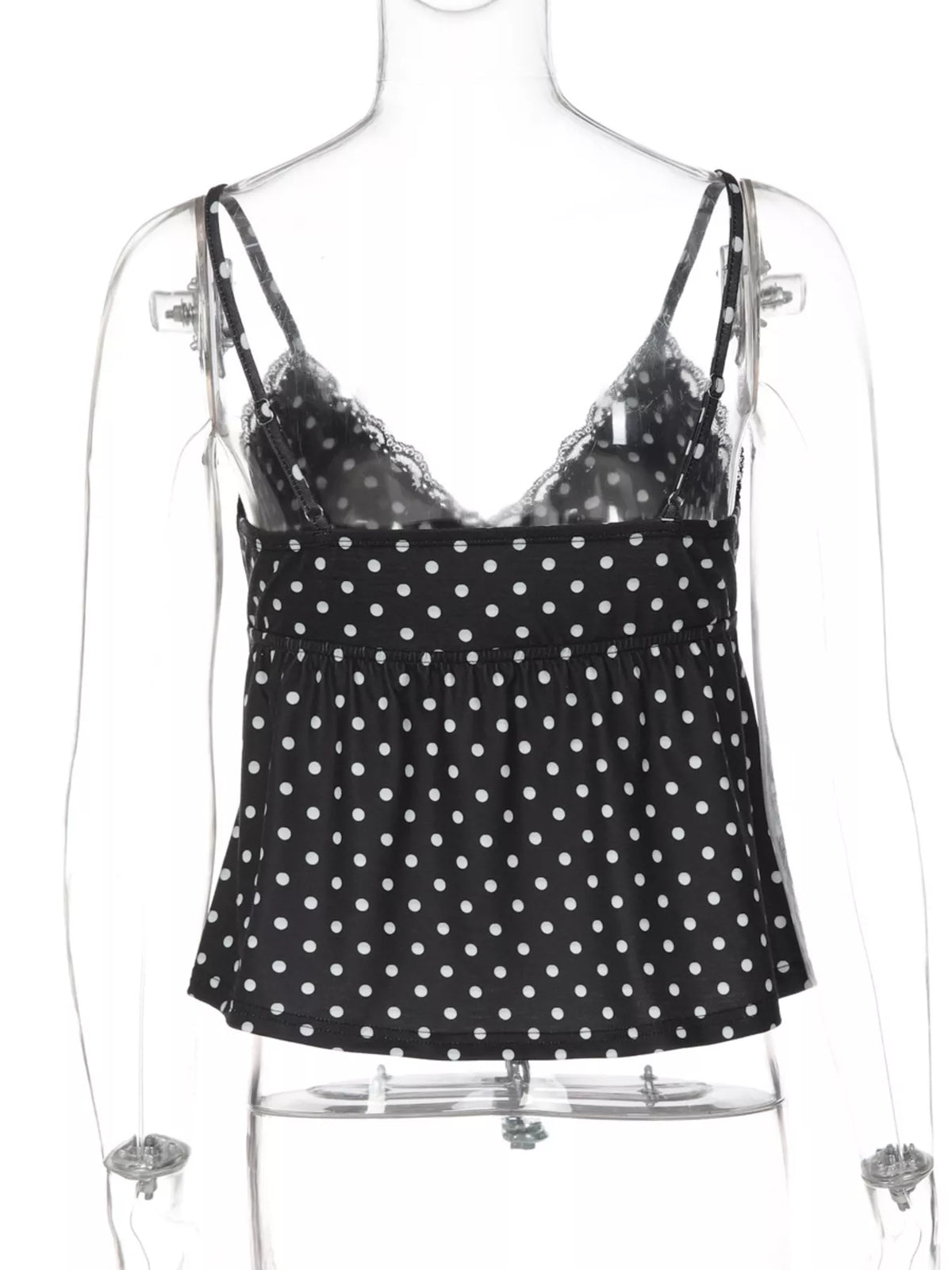 Polka Dot Lace Trim Cami