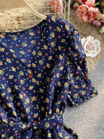 Floral Print V-Neck Midi Dress