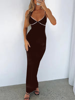Lace Detail Slim Fit Bodycon Maxi Dress - Ladyez