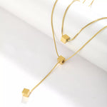 18K Gold-Plated Double Layered Geometric Necklace