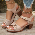 Open Toe Block Heels Sandals