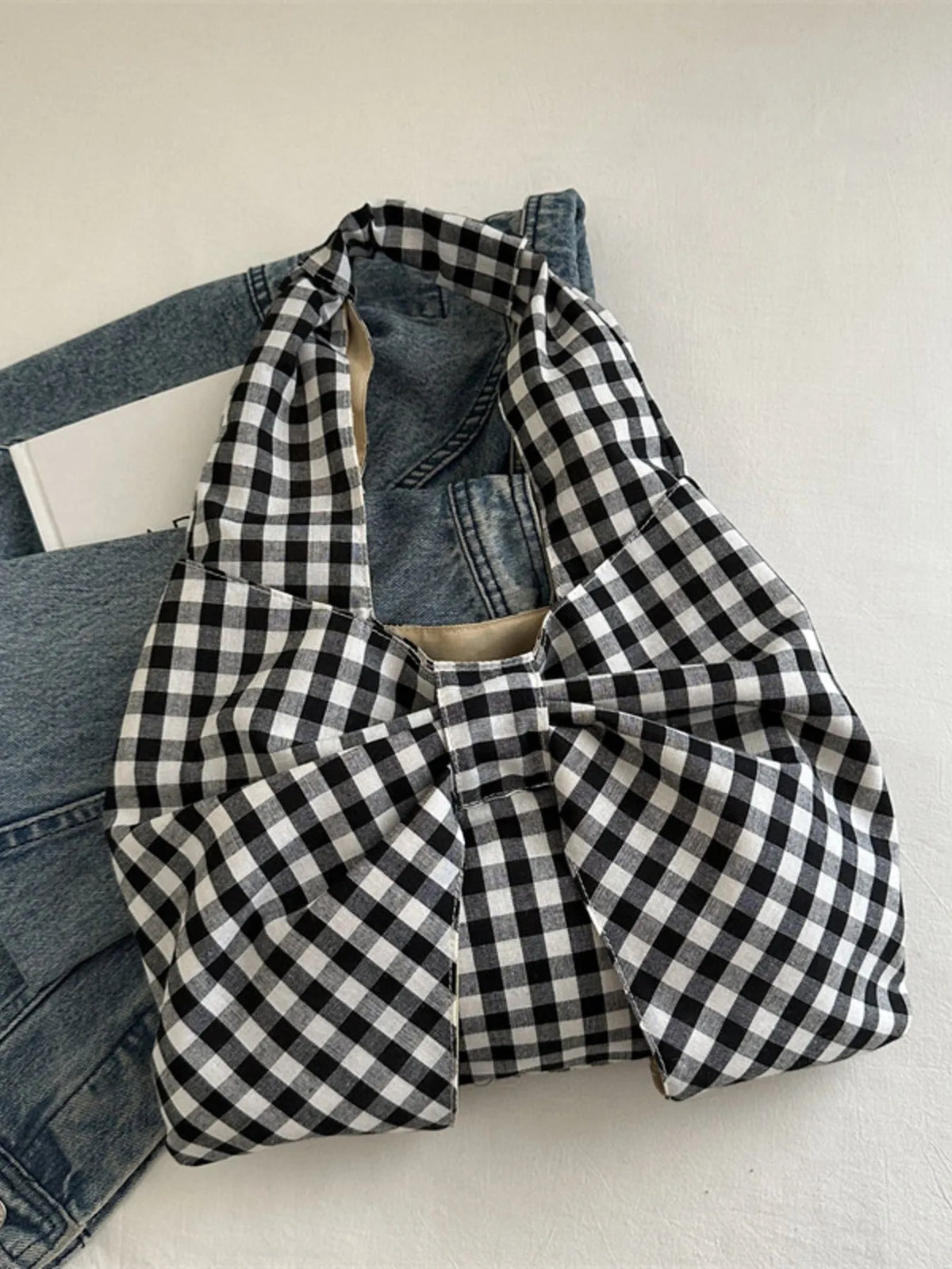 Ruched Bow Shoulder Bag