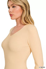 Zenana Viscose Fitted V-Neck Sweater