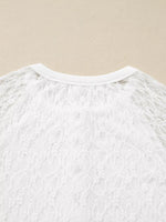 Sheer Lace Long Sleeve Slim Henley Top