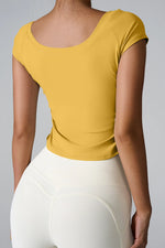 Round Neck Short Sleeve Active T-Shirt - Ladyez