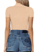 Mock Neck Short Sleeve Bodysuit