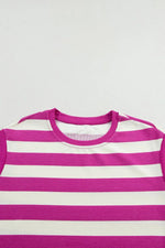 Stripe Cap Sleeve Pocketed Shift Tee Dress