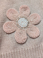Flower Contrast Trim Dropped Shoulder Sweater
