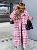 Plaid Button Up Longline Shacket