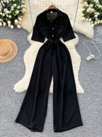 Tie Waist Wide Leg Jumpsuit