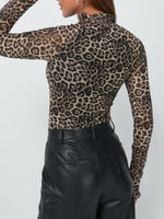 Floral Mock Neck Long Sleeve T-Shirt - Ladyez