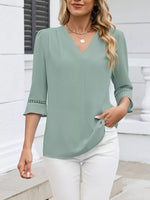 V-Neck 3/4 Sleeve Blouse