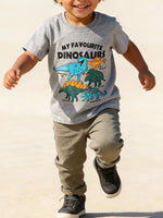 Children's Dinosaur Graphic Round Neck Tee