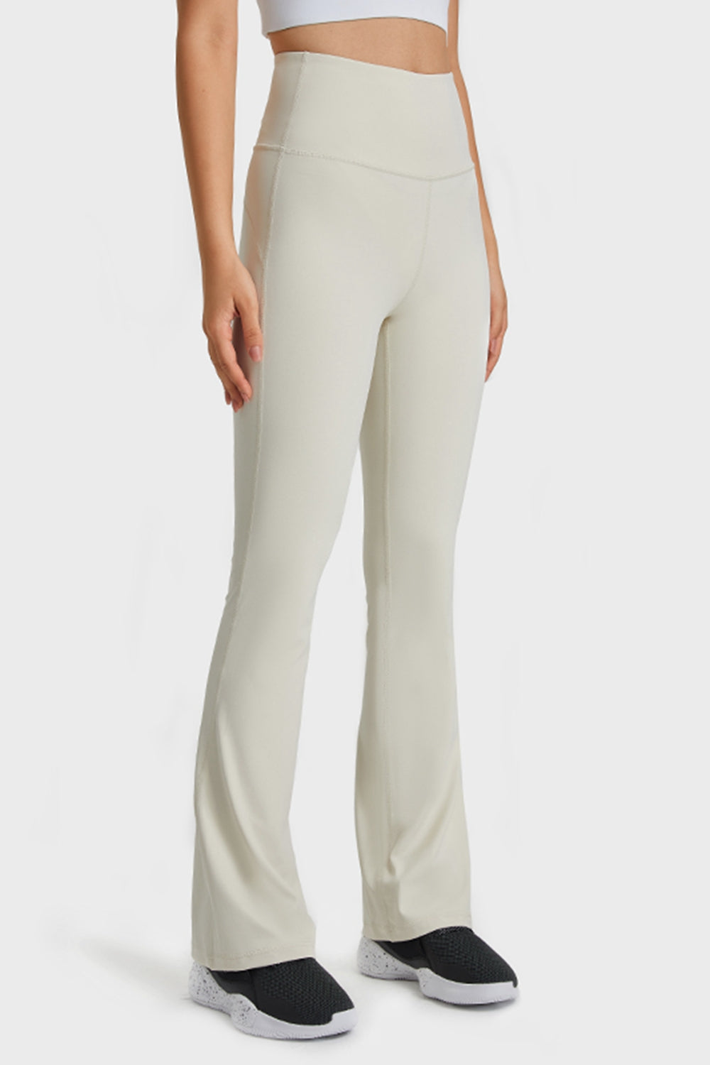Millennia Elastic Waist Flare Yoga Pants - Ladyez