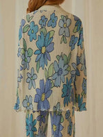 Printed Button Up Shirt and Pants Set