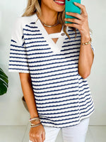 Striped Short Sleeve Casual T-Shirt