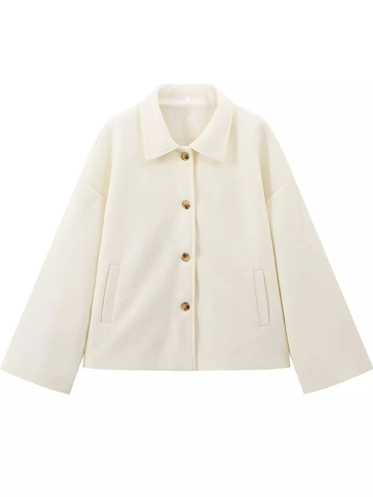 Button-Up Dropped Shoulder Outerwear