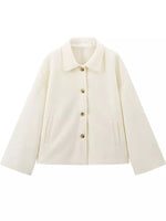 Button-Up Dropped Shoulder Outerwear