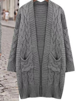 Full Size Chunky Knit Open Front Cardigan Plus Size