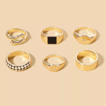 6 Piece 18K Gold-Plated Ring