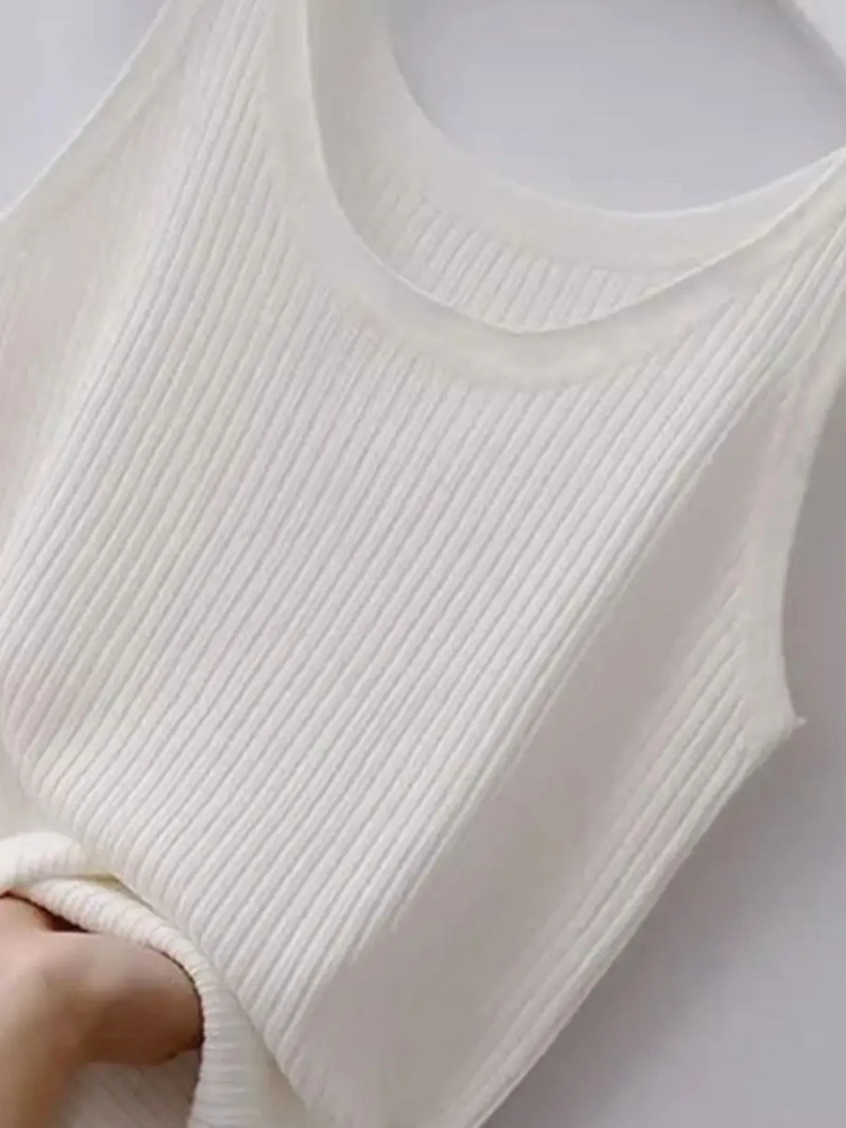 Plus Size Ribbed Knit Scoop Neck Tank Top