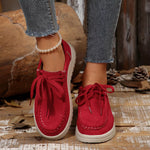 Lace-Up Round Toe Loafers