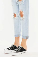 Kancan Open Pack Paperbag Mom Jeans - Ladyez