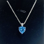 925 Sterling Silver Zircon Heart Necklace