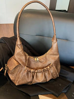 Vintage Ruched Hobo Shoulder Bag