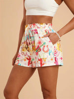 Drawstring Printed Shorts